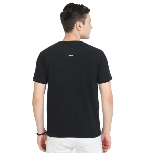 Caslay Sustainable  Crew Neck T-Shirt - Black - Image 2