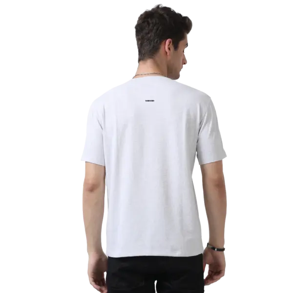 Caslay Sustainable  Crew Neck T-Shirt - White Melange - Image 2