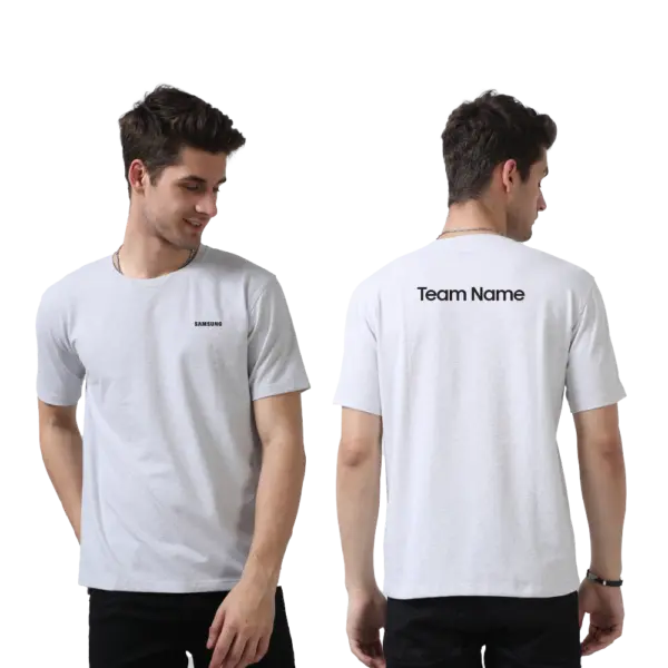 Caslay Sustainable  Crew Neck T-Shirt - White Melange - Image 3