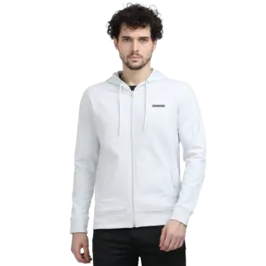 Caslay Sustainable  Hoodie With Zip-White Melange