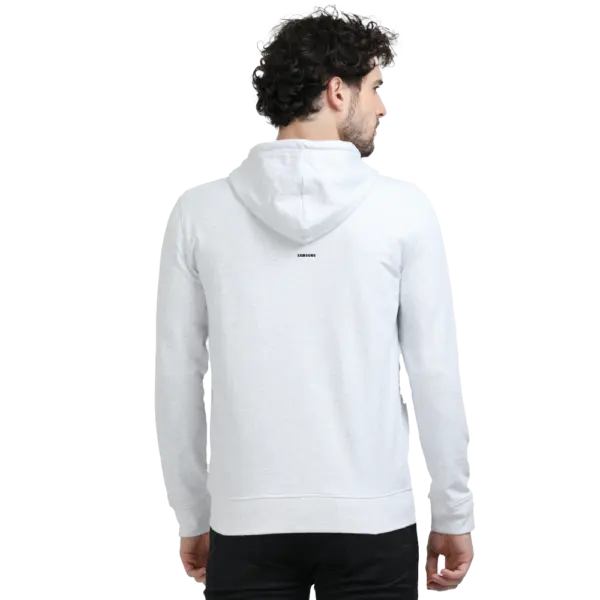 Caslay Sustainable  Hoodie With Zip-White Melange - Image 2