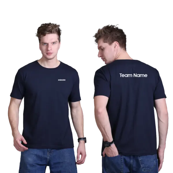 Indian Terrain  Round Neck T-Shirt-Navy Blue - Image 3