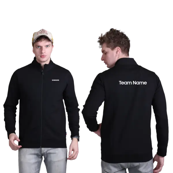 Indian Terrain  Full Zipper Lycra Jacket -Black - Image 3