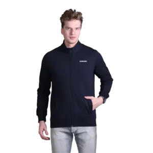 Indian Terrain  Full Zipper Lycra Jacket - Navy