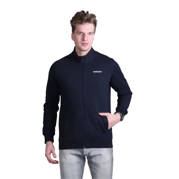 Indian Terrain  Full Zipper Lycra Jacket - Navy