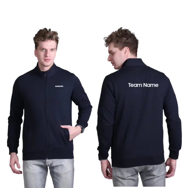 Indian Terrain  Full Zipper Lycra Jacket - Navy - Image 3