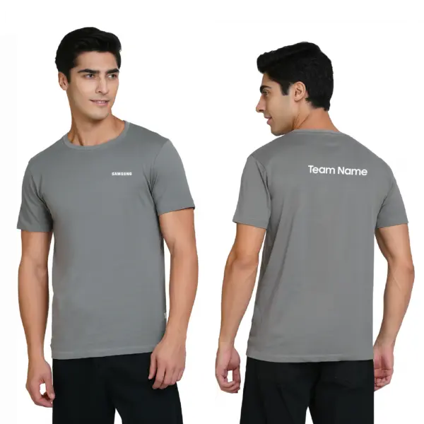 Jack & Jones  Joren Round Neck T-Shirt-Grey - Image 3