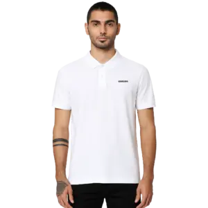 Jack & Jones  Plain Polo Neck T-Shirt-White