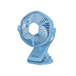Lifelong  Rechargable Fan with Clip & LED Light-Blue