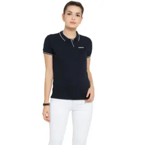Scott International  Women’s Polo Navy T-Shirt with White Tip