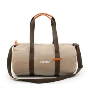 Oblique Mickey Duffle Gym Bag-Beige