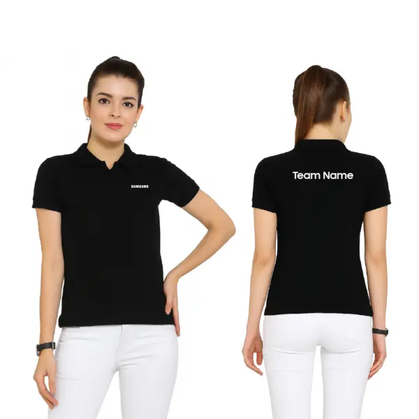 Scott International  Women’s Polo Black T-Shirt - Image 3